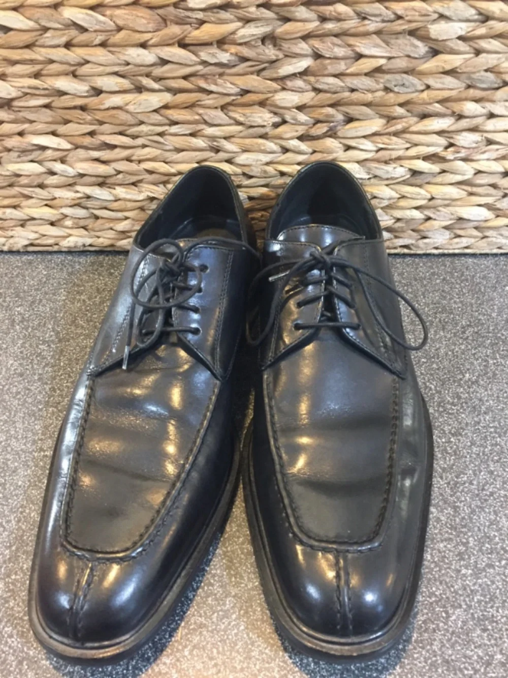 Cole Haan Black Leather Derby Oxfords